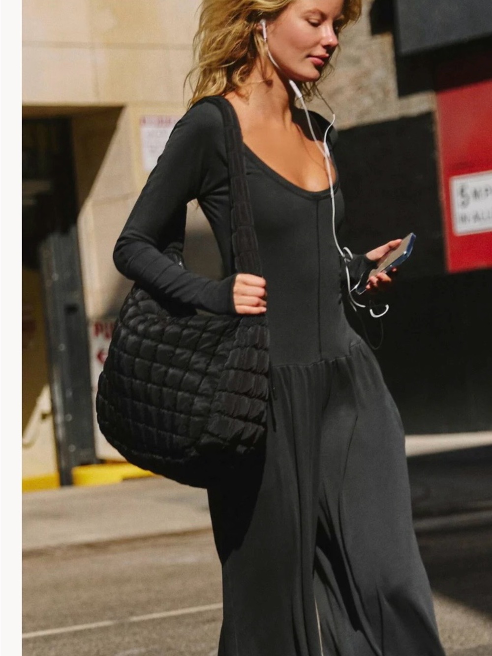 Free People Black Long Sleeve Jumpsuit